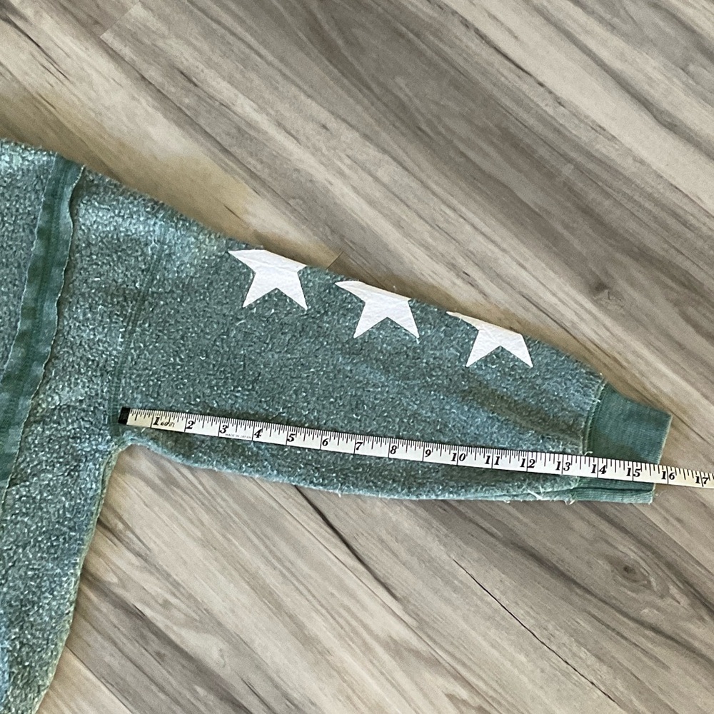 Vintage Havana Girls Green Sweatshirt White Stars Cozy Pullover Size 10 - Picture 6 of 8